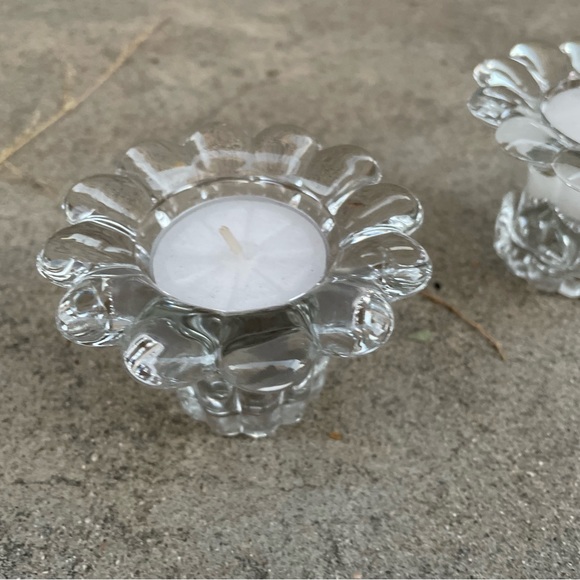 Vintage.MADE IN ITALY. Two Glass Candle Stick Holders - Picture 4 of 8